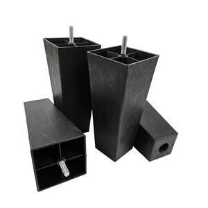 Set of 4 Wood-Look Plastic Sofa Legs, Size 8 Inch